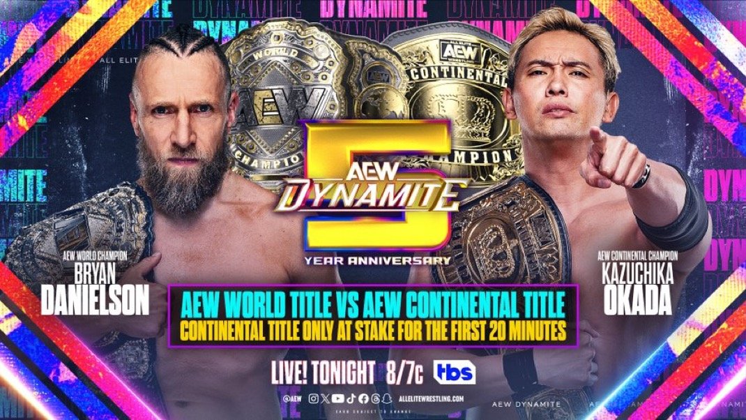 Read more about the article AEW Dynamite Five Year Anniversary Preview: Three Championships On The Line, The Return Of Dr. Britt Baker D.M.D & More