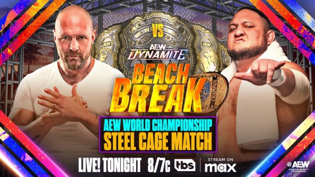 Read more about the article AEW Dynamite: Beach Break – May 14, 2025 Preview: AEW World Title on the Line in Steel Cage Main Event, Fatal 4-Way Eliminator, Owen Hart Finalists Unite Against Don Callis Family & More
