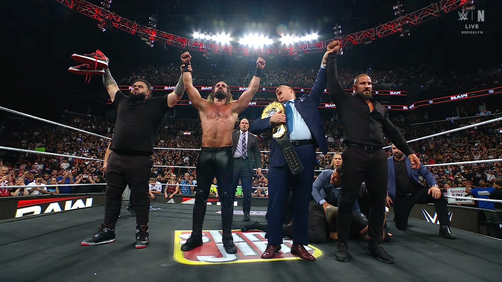 You are currently viewing WWE Monday Night RAW August 4, 2025 Results: Seth Rollins Defends World Title, CM Punk Attacks, Becky & Nikki Verbal War, Roman Reigns Returns and Loses His Shoes Again to Bronson Reed ‘The Tribal Thief’
