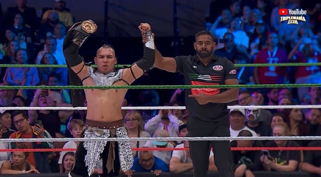 Read more about the article AAA Triplemanía XXXIII August 16th, 2025: AJ Styles Crashes Main Event, Omos Triumphs, Konnan Enters Hall of Fame, New Champions Crowned