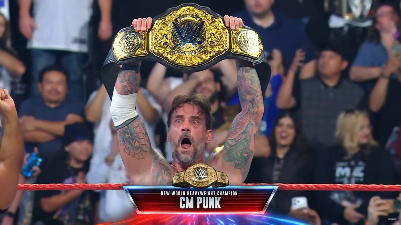 Read more about the article CM Punk Captures Vacant WWE World Heavyweight Championship — Defeats Jey Uso in Main Event of Saturday Night’s Main Event