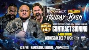 Read more about the article AEW Dynamite & Collision Holiday Bash Dec. 17th, 2025 Preview: $1 Million Elite Showdown, FTR Defend the Tag Titles, and Worlds End Contract Signing