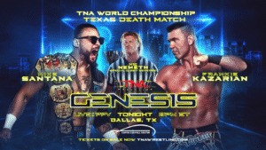Read more about the article TNA Genesis Jan. 17th, 2026 Preview: Santana vs Kazarian, Tag Titles, and a Crucial Test for TNA in 2026